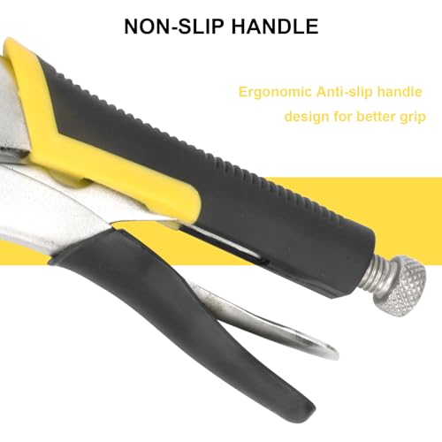 GENHAKON 4 Pack 11 Inch C Clamp Locking Pliers,Locking C Clamp, Adjustable Nickel Plated C Pliers For Wood Working, Welding, Electrician Maintenance and more, by GENHAKON, Silvery - Image 5