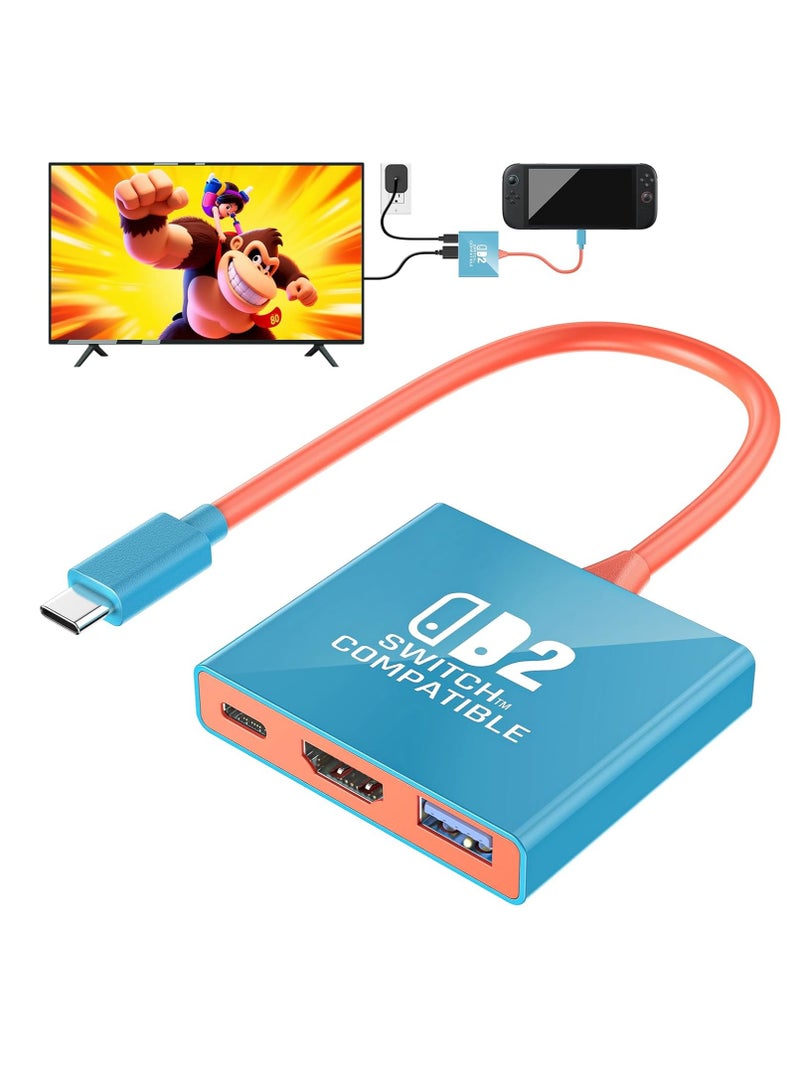 Switch 2 TV Dock for Nintendo Switch 2 (2025), Switch TV Adapter Support 4K/60Hz HDMI 2.0A Adapter, PD100W USB 3.0 Port, Compatible with Switch 2/Switch/OLED - Image 1