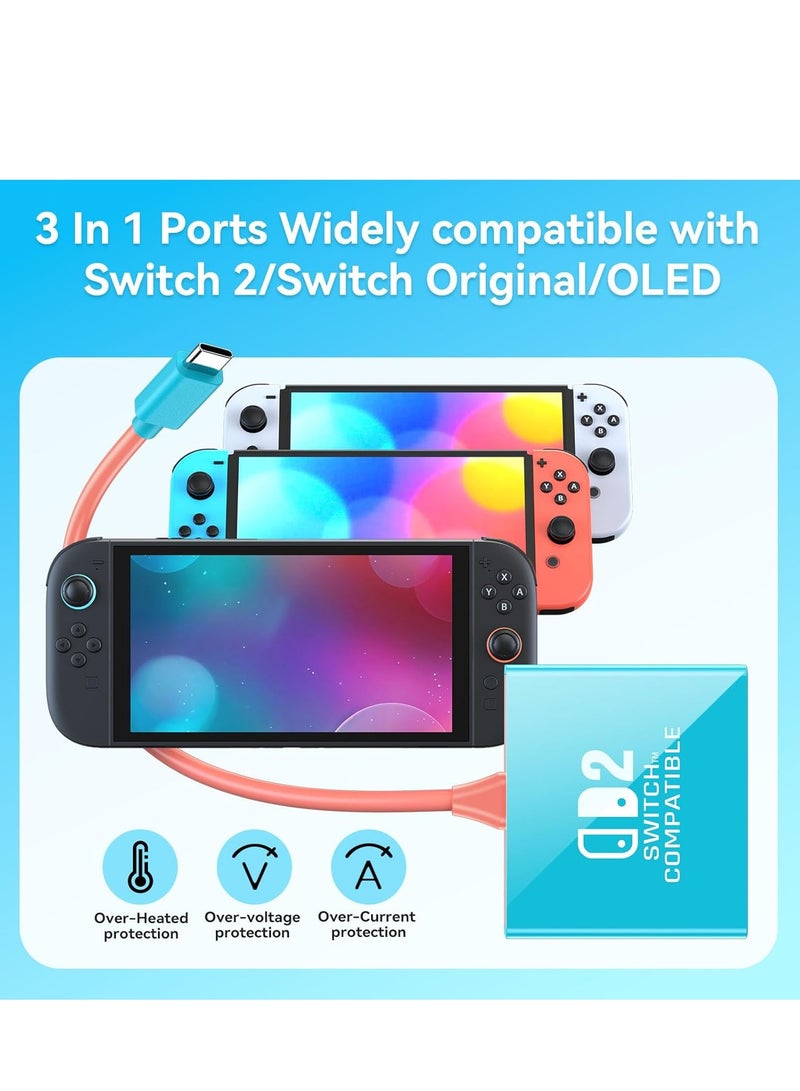 Switch 2 TV Dock for Nintendo Switch 2 (2025), Switch TV Adapter Support 4K/60Hz HDMI 2.0A Adapter, PD100W USB 3.0 Port, Compatible with Switch 2/Switch/OLED - Image 2