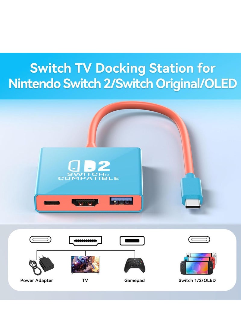 Switch 2 TV Dock for Nintendo Switch 2 (2025), Switch TV Adapter Support 4K/60Hz HDMI 2.0A Adapter, PD100W USB 3.0 Port, Compatible with Switch 2/Switch/OLED - Image 3