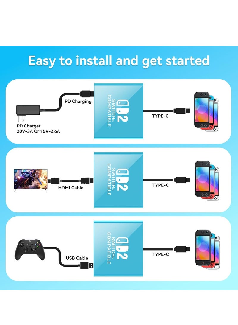 Switch 2 TV Dock for Nintendo Switch 2 (2025), Switch TV Adapter Support 4K/60Hz HDMI 2.0A Adapter, PD100W USB 3.0 Port, Compatible with Switch 2/Switch/OLED - Image 4