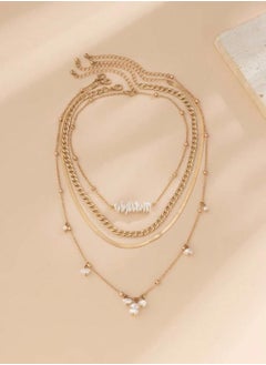 YUCCA 4 Pieces Fake Pearl Necklace Set Elegant Design Large Set  - Image 4