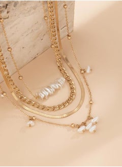YUCCA 4 Pieces Fake Pearl Necklace Set Elegant Design Large Set  - Image 5