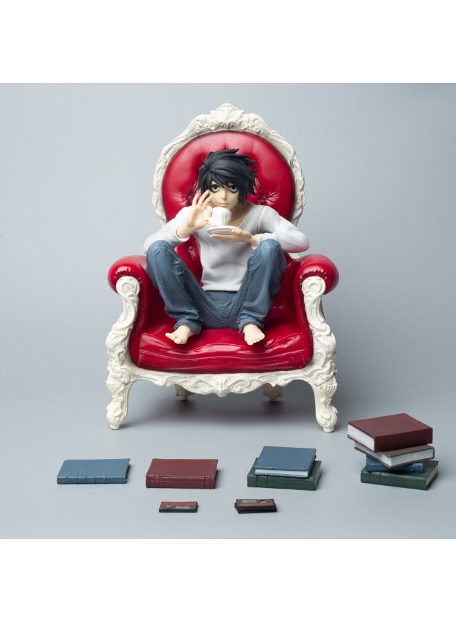 general Death Note L Drinking coffee, hand-made ornaments, statues, hand-made desktop models, gifts for family and friends - Image 1
