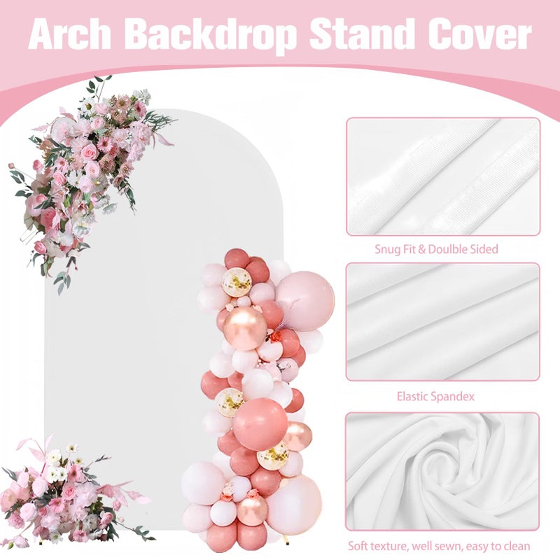 Rtshuok 6FT Arch Backdrop Stand and Arch Cover Set, Gold Metal Arch Stand Backdrop with White Arch Stand Cover Ideal for Weddings, Birthday Parties, Baby Showers, Celebration Decorations - Image 4