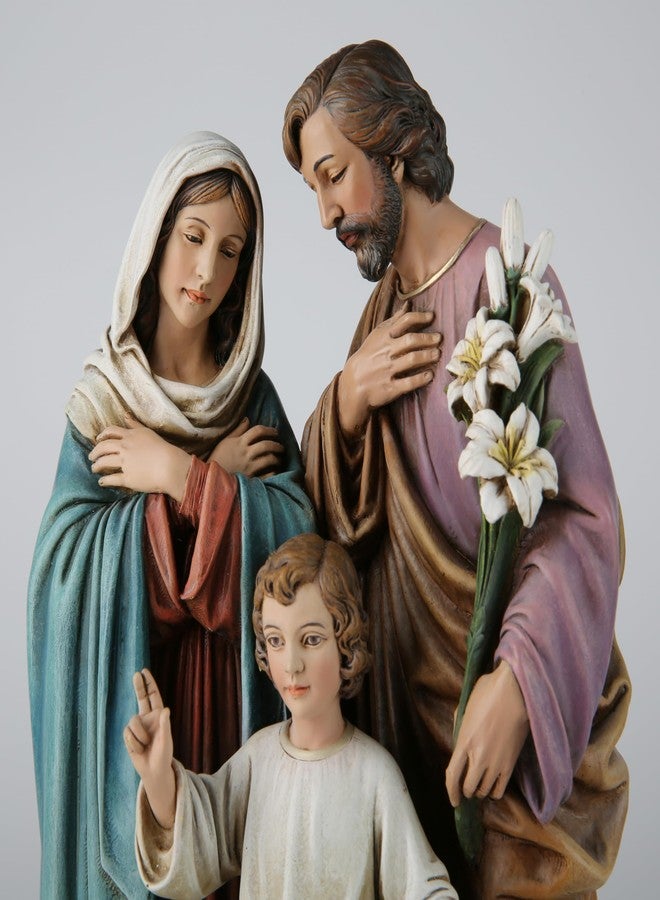 BC BUILDCLASSIC BC Catholic Holy Family Statue, Youth Jesus, St.Joseph, Virgin Mary, Indoor Inspirational Home Décor, Christmas Collection, Religious Gift, 12" H Renaissance Sculpture Handpainted by Buildclassic - Image 2
