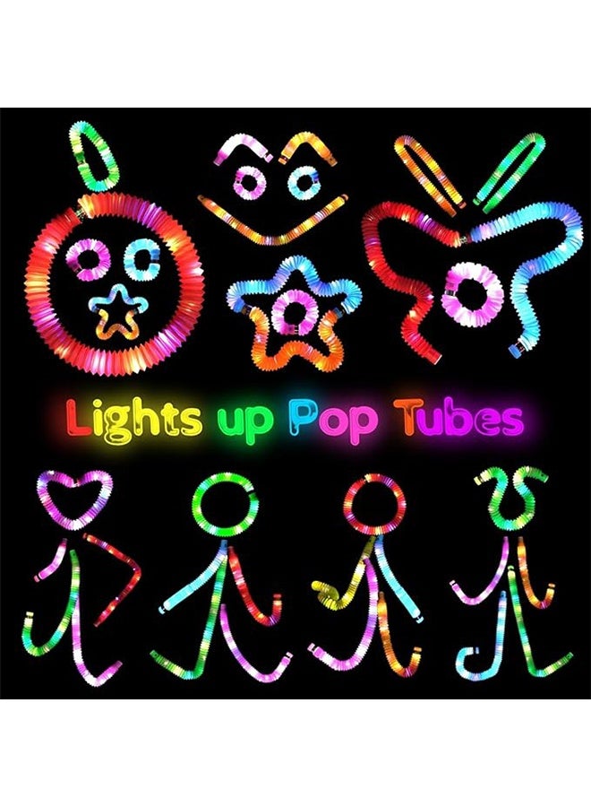 6PCS LED أنابيب البوب الألعاب الحسية ، LED البوب الوهج العصا الوهج في إمدادات الحزب المظلم حزب حقائب حشو للأطفال ، لحفلة عيد ميلاد ، حفل موسيقي - Image 4