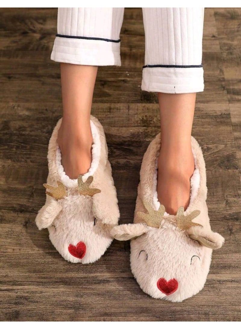 Shein Women's Christmas Deer Slippers/Socks, Warm Indoor Floor Shoes, Cute - Image 2