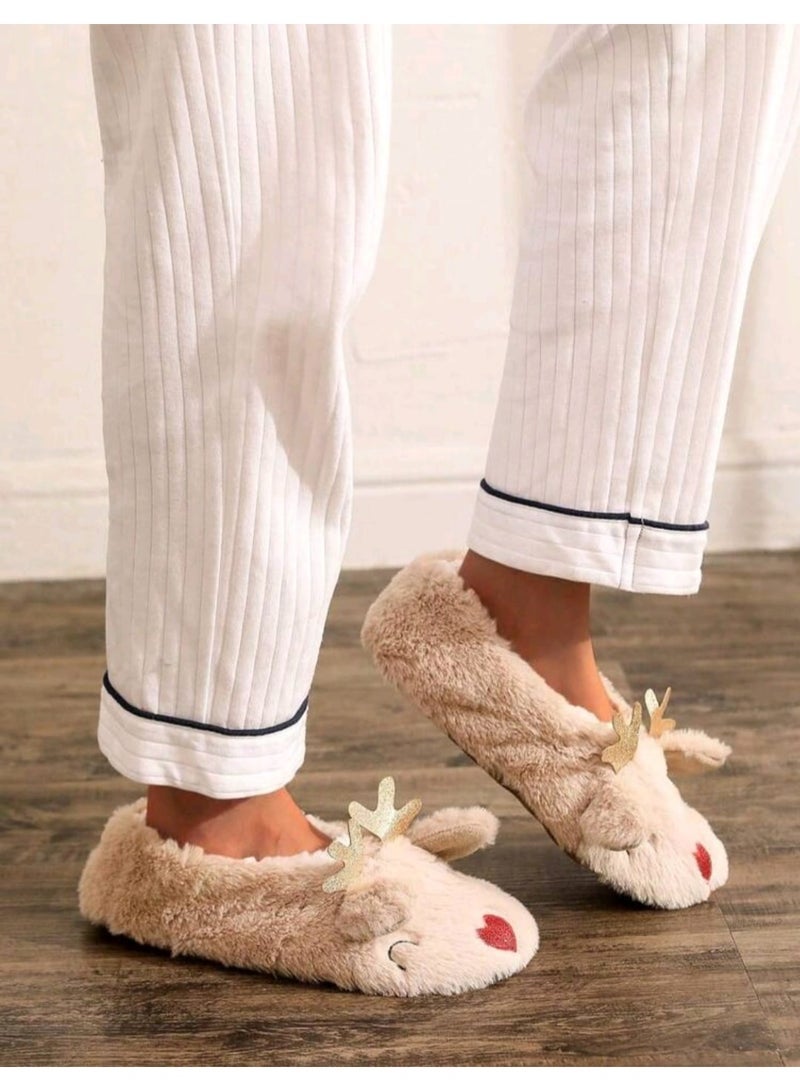 Shein Women's Christmas Deer Slippers/Socks, Warm Indoor Floor Shoes, Cute - Image 4