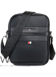Tommy Hilfiger Plus Black Leather Tommy Hilfiger Crossbody Messenger Men Bag  - Image 1
