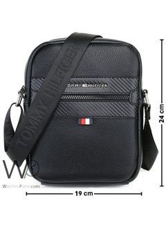 Tommy Hilfiger Plus Black Leather Tommy Hilfiger Crossbody Messenger Men Bag  - Image 3