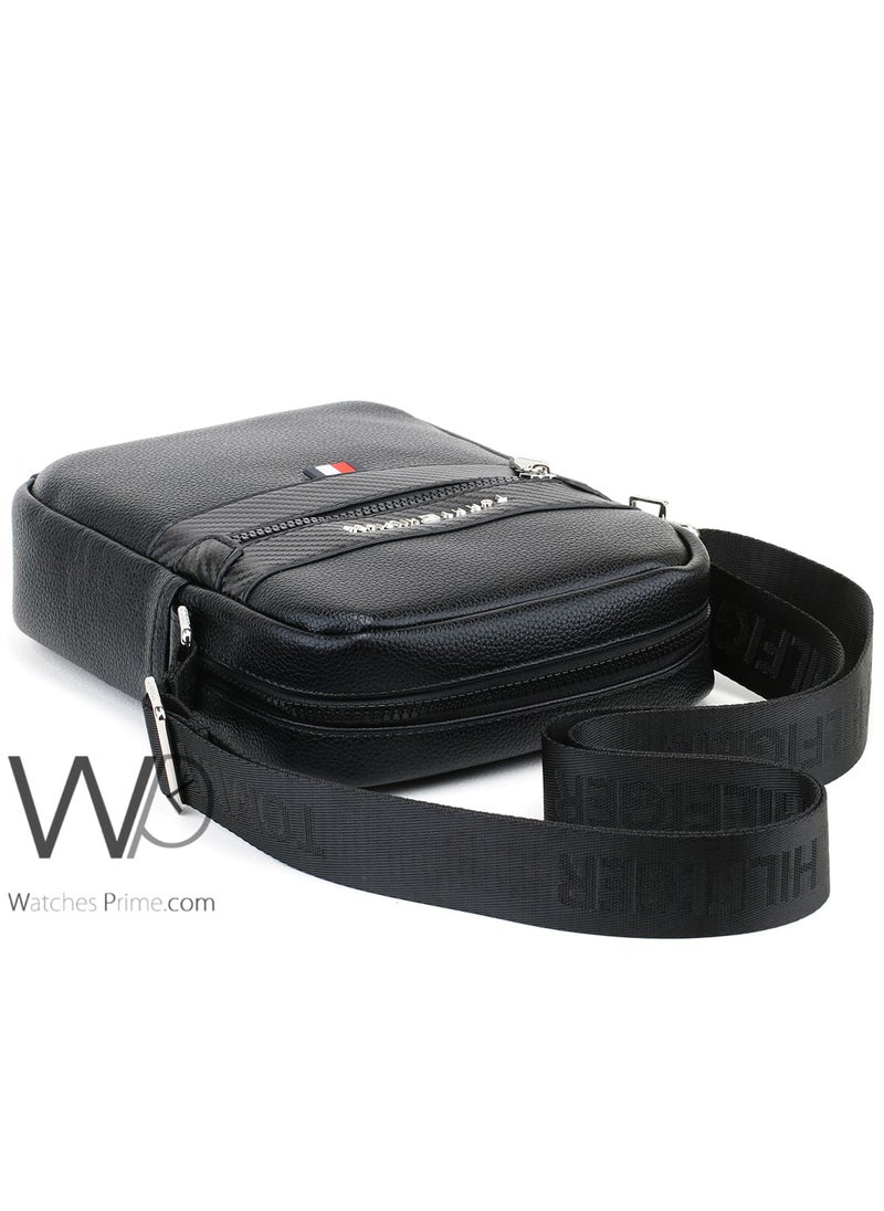 Tommy Hilfiger Plus - Black Leather Tommy Hilfiger Crossbody Messenger Men Bag - Image 1