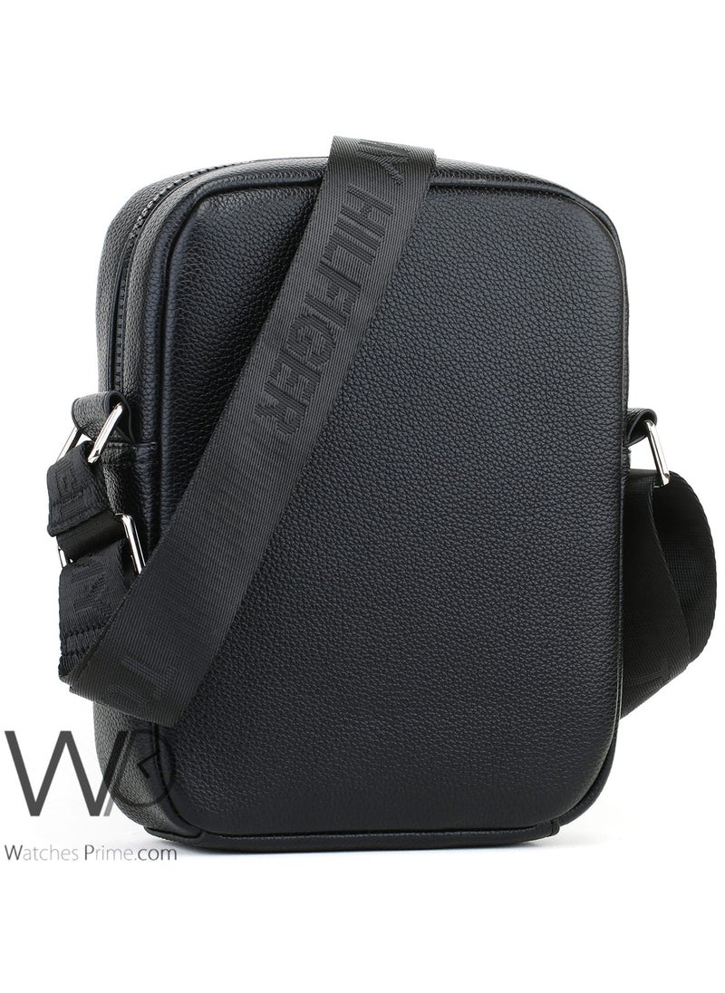 Tommy Hilfiger Plus - Black Leather Tommy Hilfiger Crossbody Messenger Men Bag - Image 1