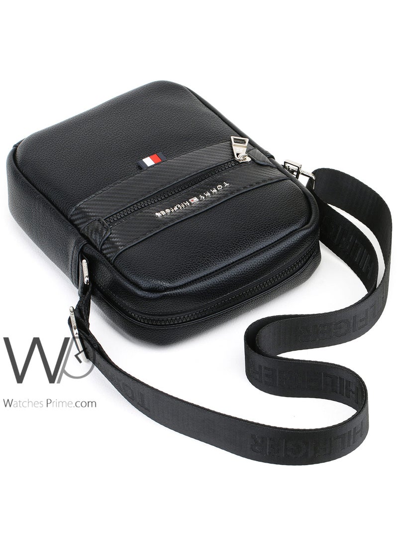 Tommy Hilfiger Plus - Black Leather Tommy Hilfiger Crossbody Messenger Men Bag - Image 1