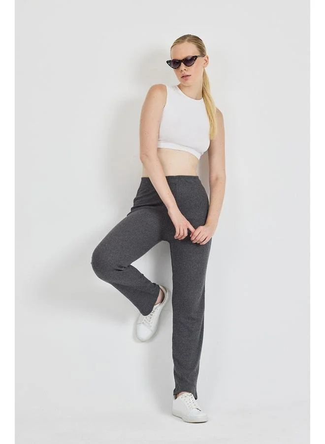 Women's Smoke High-Waist Gathered Wide-Leg Daily Thin Sweatpants Pajama.