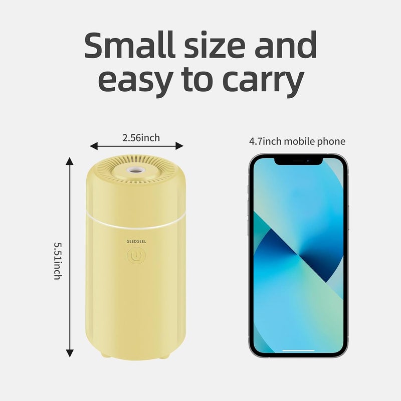 SEEDSEEL 100ML Car Aromatherapy Essential Oil Diffuser Small Car Humidifier with 7LED Color Changing Suitable for Car yellow - Image 5
