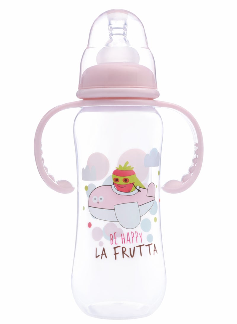 La Frutta Feeding Bottle With Hand 250ml, BBA FREE - (4+ Months) - Rose - Image 1