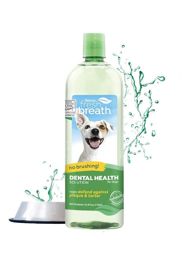 TropiClean - Fresh Breath Oral Care Water Additive For Dogs, 33.8Oz  Dental Health Solution - Image 1