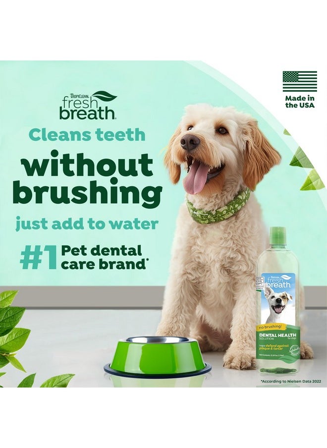 TropiClean - Fresh Breath Oral Care Water Additive For Dogs, 33.8Oz  Dental Health Solution - Image 1