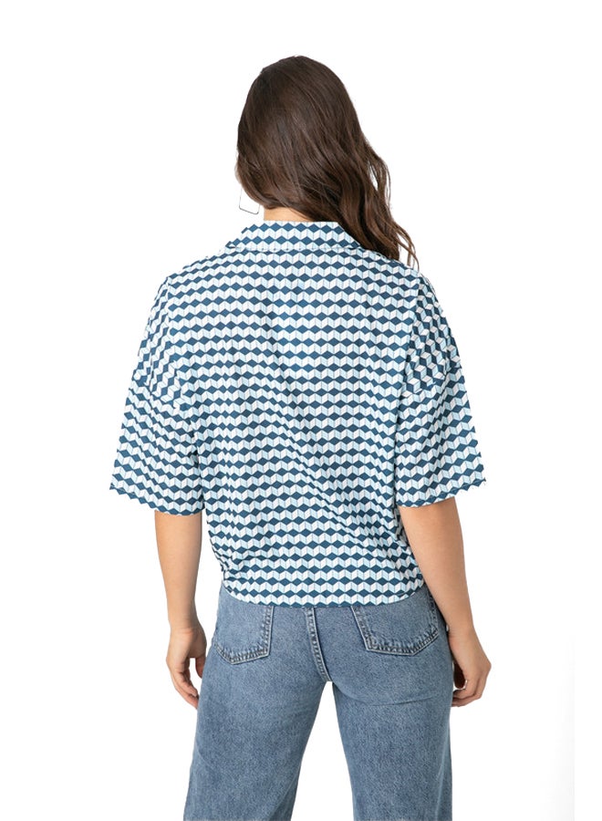 Marco Bergamo Printed Button Front Blouse  - Image 4