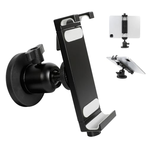 Leenconghui Aluminum Magnetic Tablet Holder Mount for iPad Stand, Fits Metal Surfaces | Universal Stand for Fridge, Vehicle, Cabinet, Whiteboard | Compatible with 4.7-15 inch iPad, e-Readers and Smartphones - Image 1