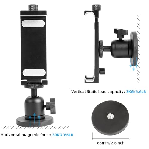 Leenconghui Aluminum Magnetic Tablet Holder Mount for iPad Stand, Fits Metal Surfaces | Universal Stand for Fridge, Vehicle, Cabinet, Whiteboard | Compatible with 4.7-15 inch iPad, e-Readers and Smartphones - Image 4