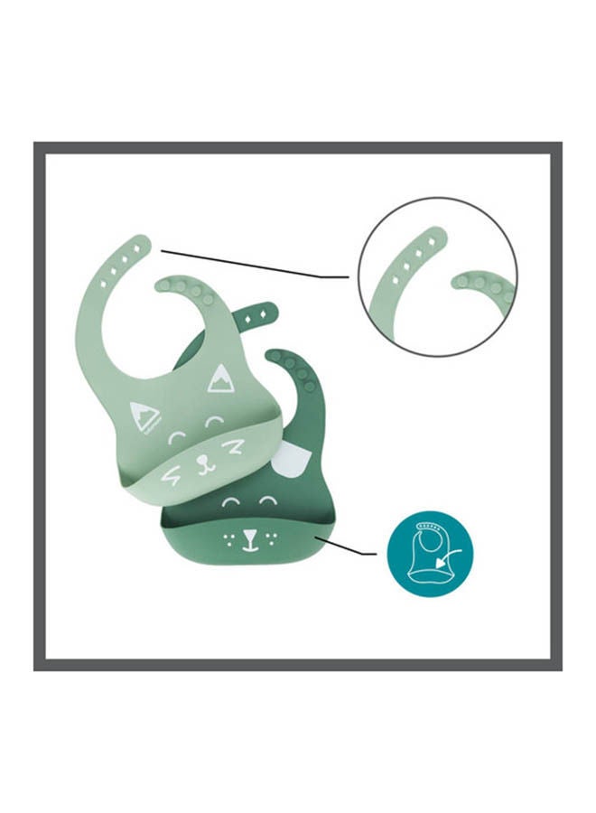 babymoov Set Of 2 Bib'Isy Silicone Bibs, Soft Silicone Material, Easy To Clean, Deep Pocket Design, Adjustable Neck Closure - Image 3