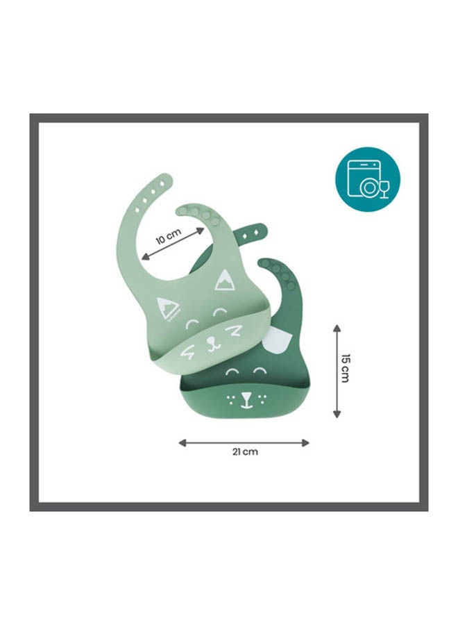 babymoov Set Of 2 Bib'Isy Silicone Bibs, Soft Silicone Material, Easy To Clean, Deep Pocket Design, Adjustable Neck Closure - Image 4