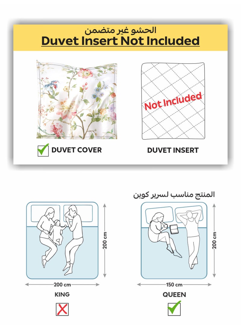 Donetella Digital Print Duvet cover Set,Queen Size 200x230 cm - 4-Pcs Bed Set, ,Emirate Collection, Microfiber - 1 Duvet Cover, 1 Fitted Sheet, 1 Pillow Shams, 1 Pillowcases (Filler Not Include)  - Image 3