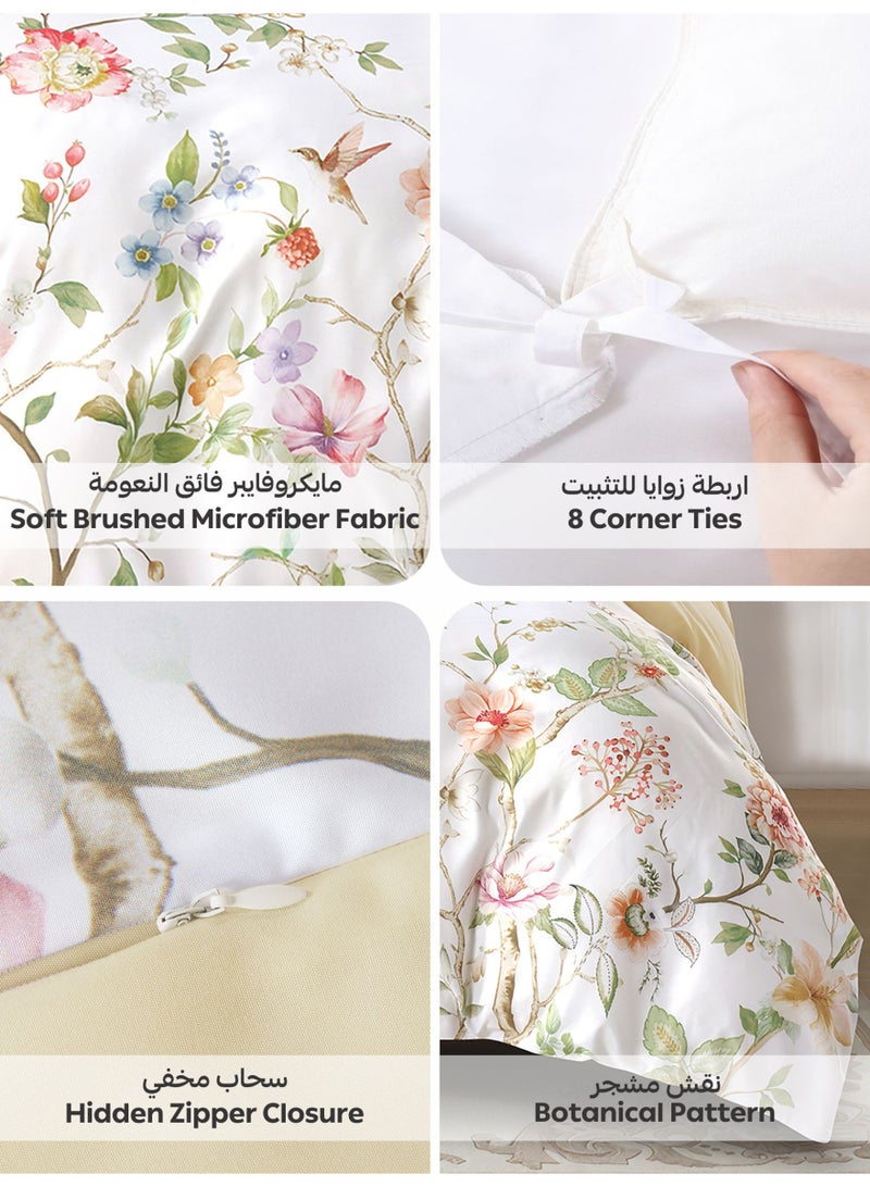 Donetella Digital Print Duvet cover Set,Queen Size 200x230 cm - 4-Pcs Bed Set, ,Emirate Collection, Microfiber - 1 Duvet Cover, 1 Fitted Sheet, 1 Pillow Shams, 1 Pillowcases (Filler Not Include)  - Image 5
