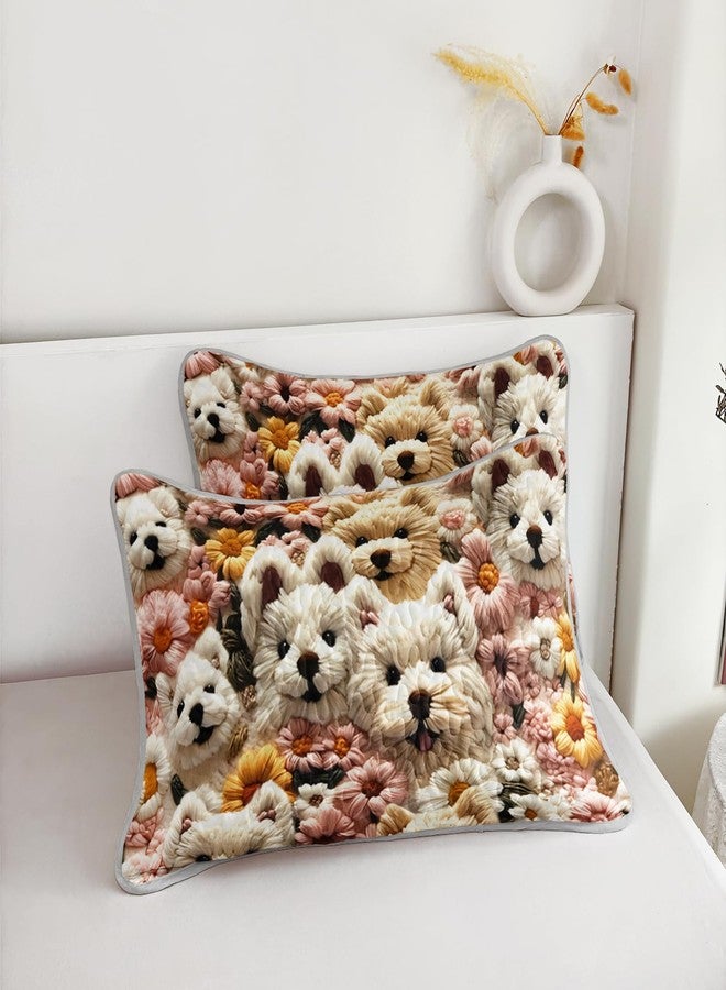 QOOMO Cartoon Dog Kids Quilt Set,3 Pieces Cute Flowers Bedspreads Coverlet Set Twin Size,Soft Microfiber Lightweight Bedding Set with 1 Quilt 2 Pillowcases for All Season - Image 5