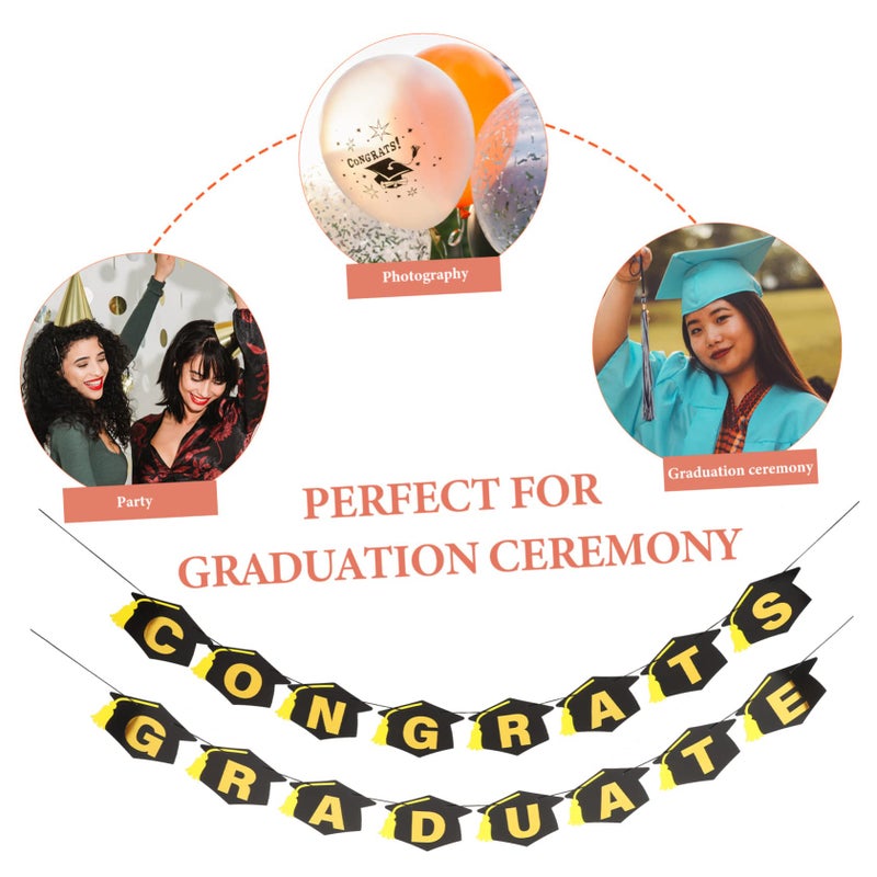 Graduation Party Tabletop Message Cards With Foil Hanging Decor Writable Stand - Image 4