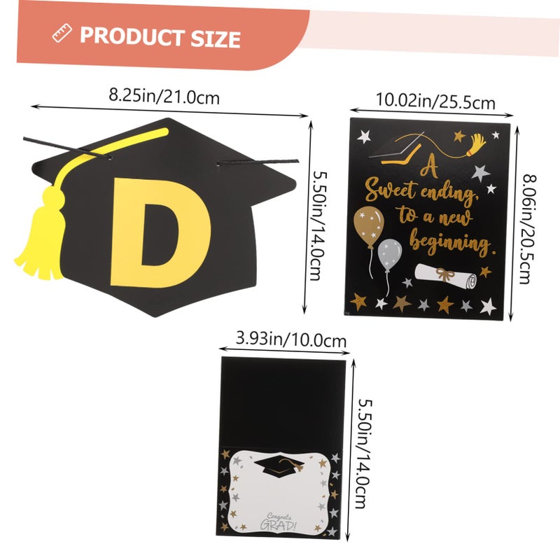Graduation Party Tabletop Message Cards With Foil Hanging Decor Writable Stand - Image 3