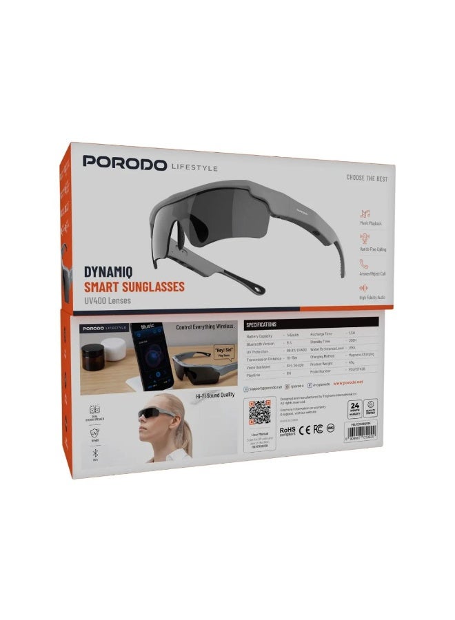 Porodo Lifestyle Dynamiq Smart Sunglasses with Bluetooth 5.4, Voice Assistant & UV400 - Image 5