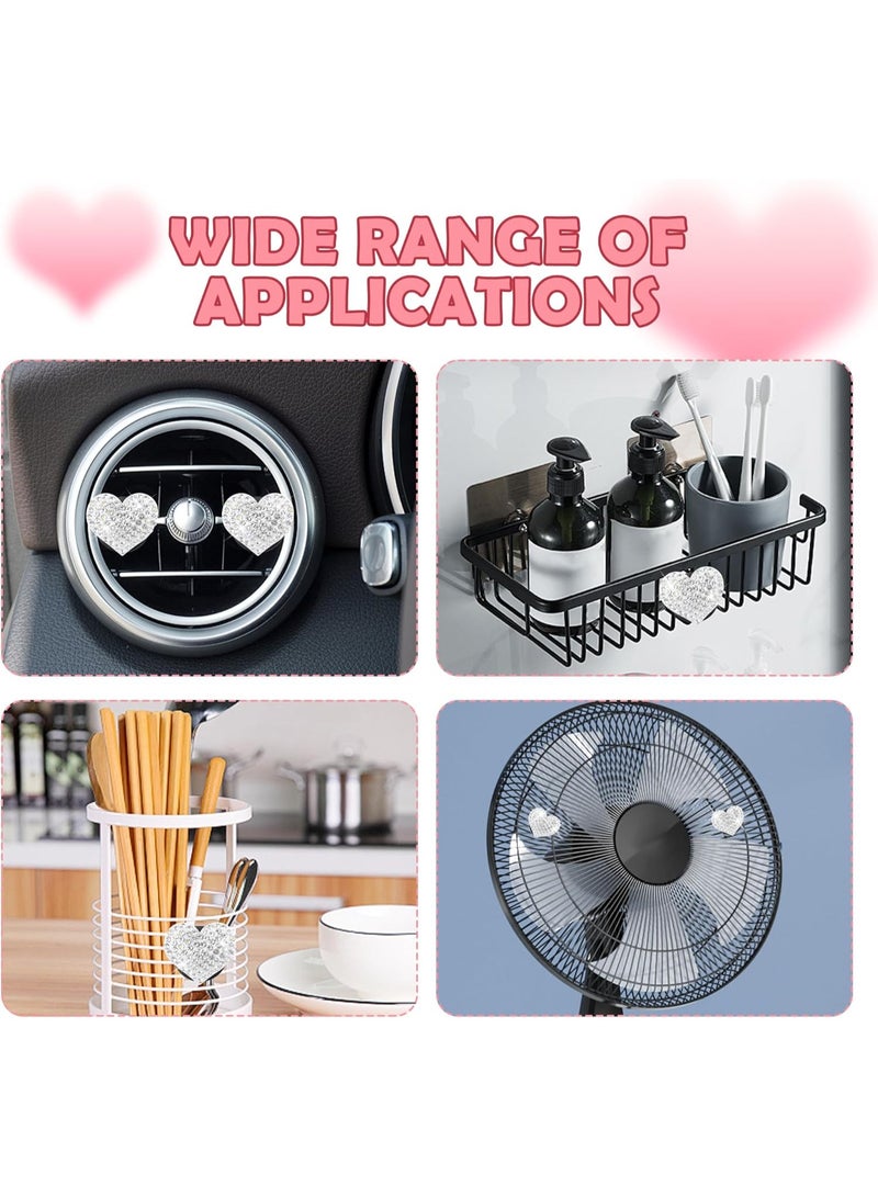 قلب على شكل سيارة التنفس مقاطع مع الراينستون,بلينج الهواء التنفس مقاطع ديكورات السيارات,ممتازة مقاطع السيارة لامعة للتهويات ملحقات السيارات الداخلية للسيارات,الشاحنات,سيارات الرباعية الدقيقة - Image 5