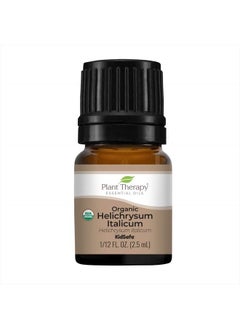 Organic Helichrysum Italicum Essential Oil 100% Pure, USDA Certified Organic, Undiluted, Natural Aromatherapy, Therapeutic Grade 2.5 mL (1/12 oz)