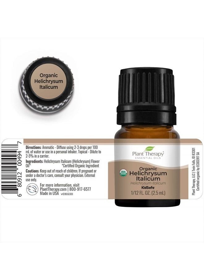 Plant Therapy - Organic Helichrysum Italicum Essential Oil 100% Pure, USDA Certified Organic, Undiluted, Natural Aromatherapy, Therapeutic Grade 2.5 mL (1/12 oz) - Image 1