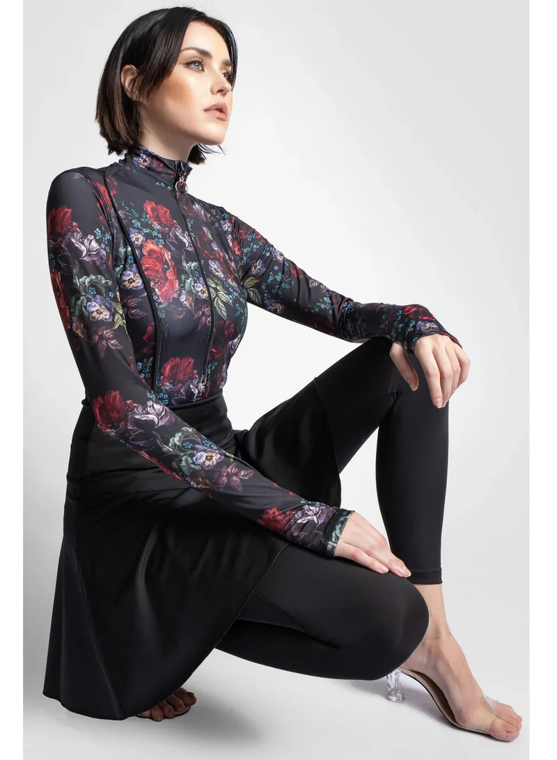 MINERVA SECRETS MEMORY BLOSSOM - 4pack PREMIUM Full Body Burkini One Piece Swimsuit With Beach Skirt And Pants and Swim Cap