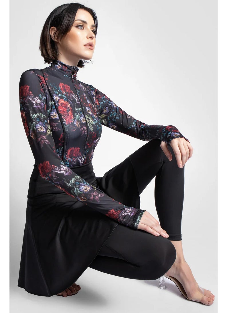 MINERVA SECRETS MEMORY BLOSSOM - 4pack PREMIUM Full Body Burkini One Piece Swimsuit With Beach Skirt And Pants and Swim Cap - Image 4