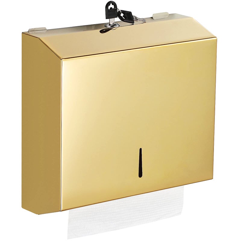 Gorlary Paper Towel Dispenser Wall Mount Commercial, C Fold Multifold Hand Paper Towel Dispenser, Stainless Steel Tissue Holder  - Image 1