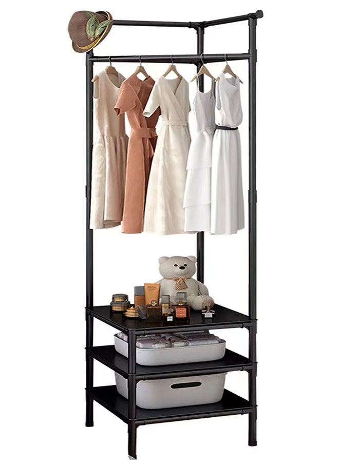 Generic - Corner Coat Rack Stand for Entryway, Vintage Industrial Hall Tree Freestanding with Storage Bench and Coat Racks Entryway Storage Shelf Organizer with 10 Hooks, Metal Frame Furniture，Convenient to use and space saving - Image 1