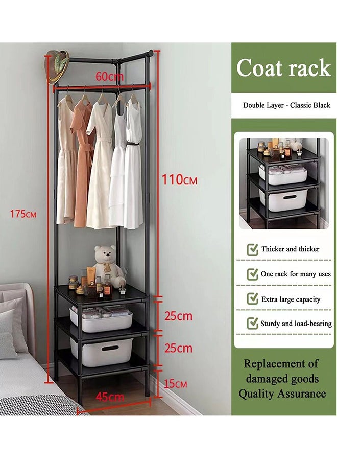 Generic - Corner Coat Rack Stand for Entryway, Vintage Industrial Hall Tree Freestanding with Storage Bench and Coat Racks Entryway Storage Shelf Organizer with 10 Hooks, Metal Frame Furniture，Convenient to use and space saving - Image 1