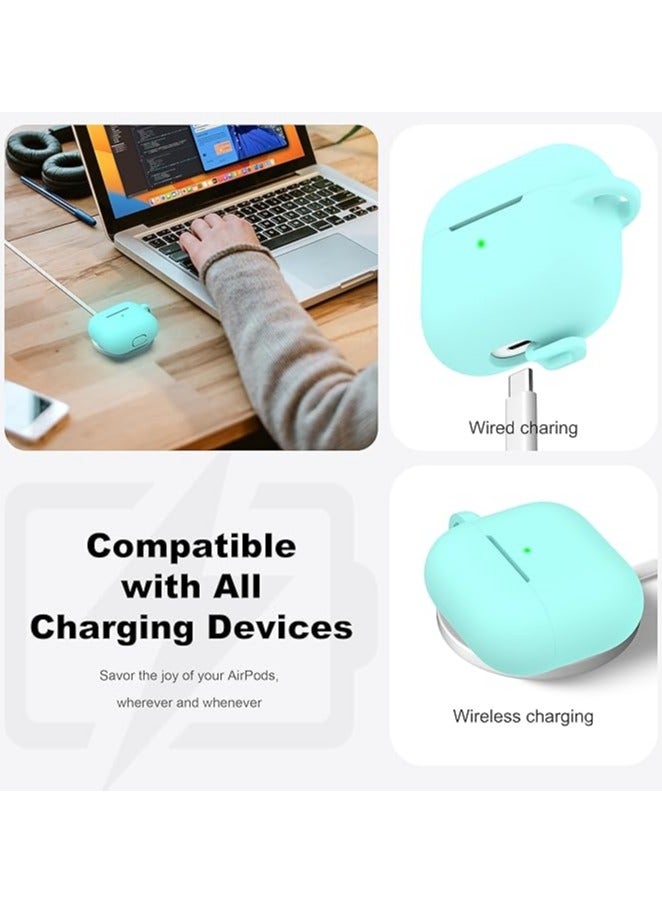 wexon Protective Shockproof Silicone Case Cover for Apple AirPods 3 Aqua Color - Image 4
