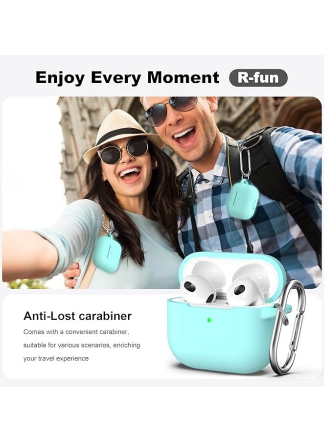 wexon Protective Shockproof Silicone Case Cover for Apple AirPods 3 Aqua Color - Image 5