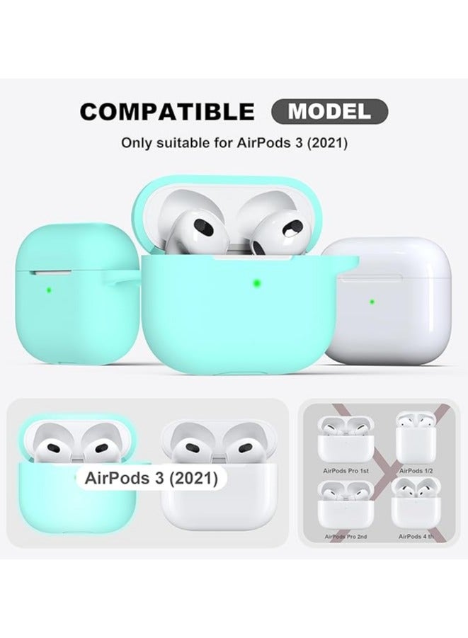 wexon Protective Shockproof Silicone Case Cover for Apple AirPods 3 Aqua Color - Image 3