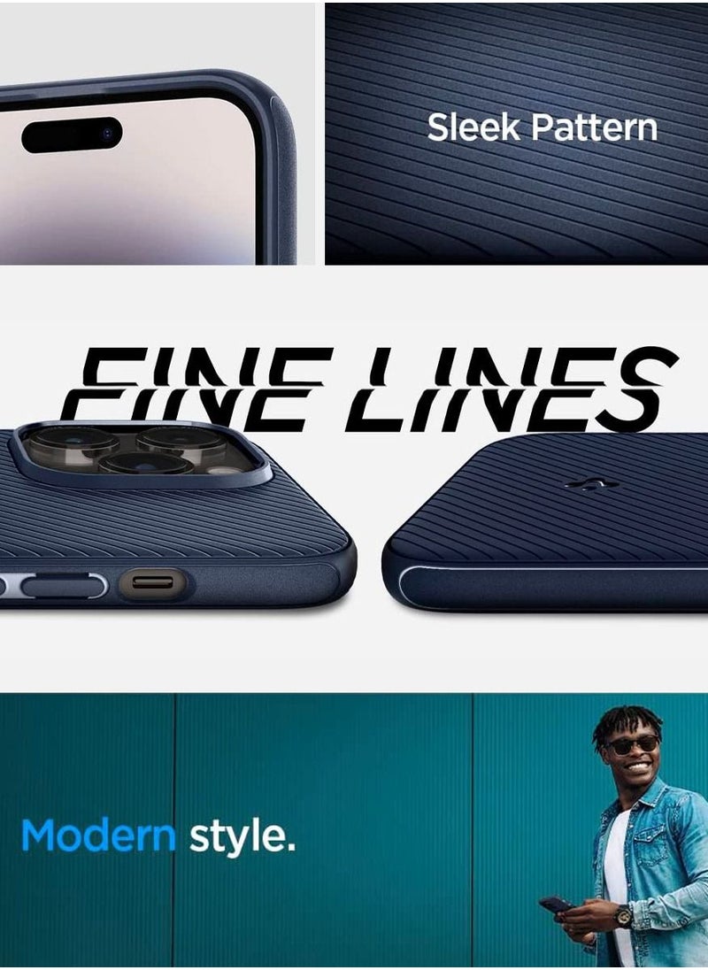 Spigen - Mag Armor MagFit iPhone 14 Pro Case Cover with Magsafe - Navy Blue - Image 1