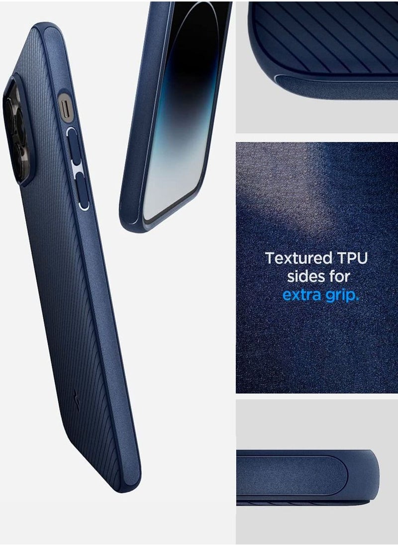 Spigen - Mag Armor MagFit iPhone 14 Pro Case Cover with Magsafe - Navy Blue - Image 1