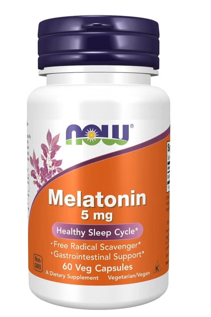 ناو كبسولات الميلاتونين ٥ ملغ، ٦٠ كبسولة - Image 1