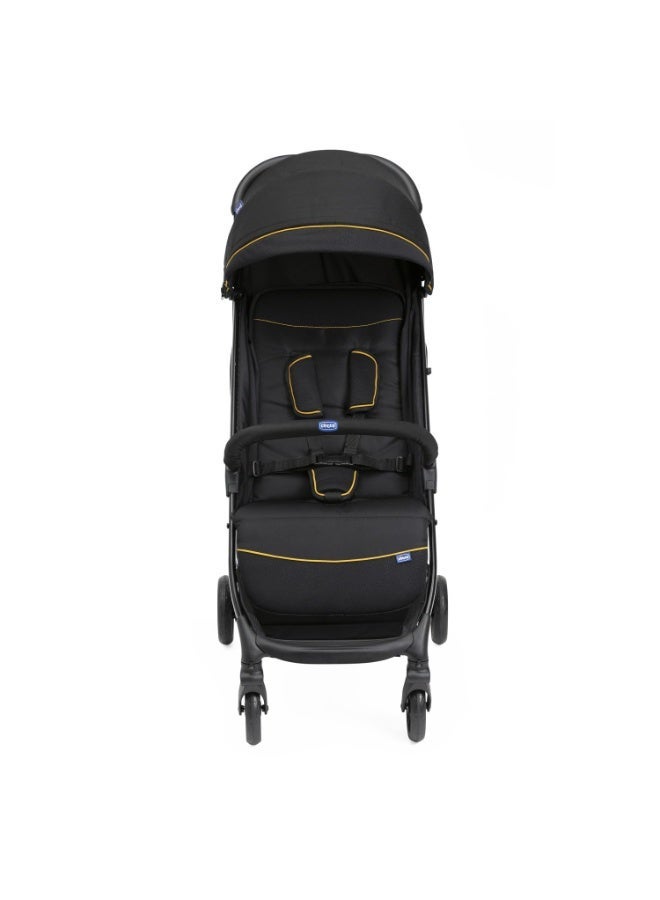 شيكو عربة أطفال شيكو جلي سوداء | عربة أطفال مدمجة سهلة الطي | بمقاعد مبطنة ناعمة | مظلة وشبكة عملية | مناسبة للأطفال من عمر 0-5 سنوات | نافذة على المظلة - عربة جلي غير متساوية سوداء - Image 1