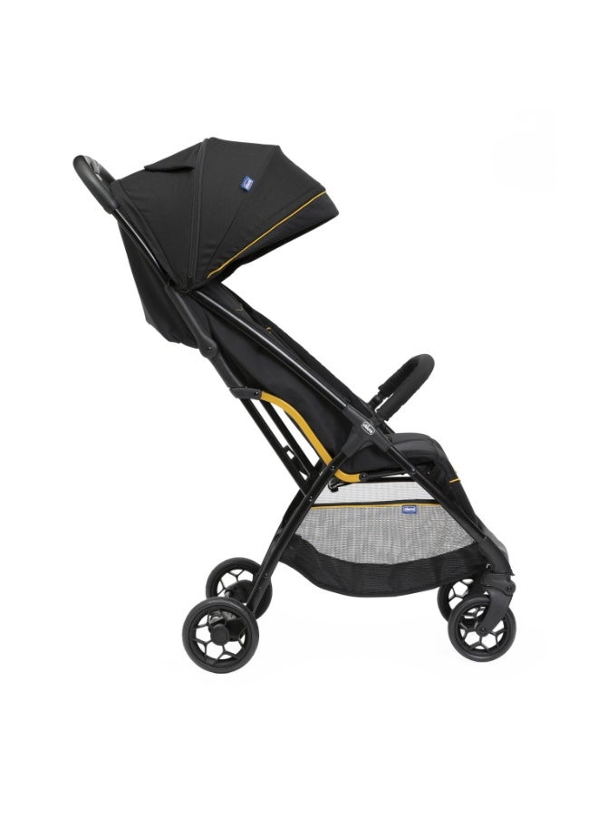 شيكو عربة أطفال شيكو جلي سوداء | عربة أطفال مدمجة سهلة الطي | بمقاعد مبطنة ناعمة | مظلة وشبكة عملية | مناسبة للأطفال من عمر 0-5 سنوات | نافذة على المظلة - عربة جلي غير متساوية سوداء - Image 2